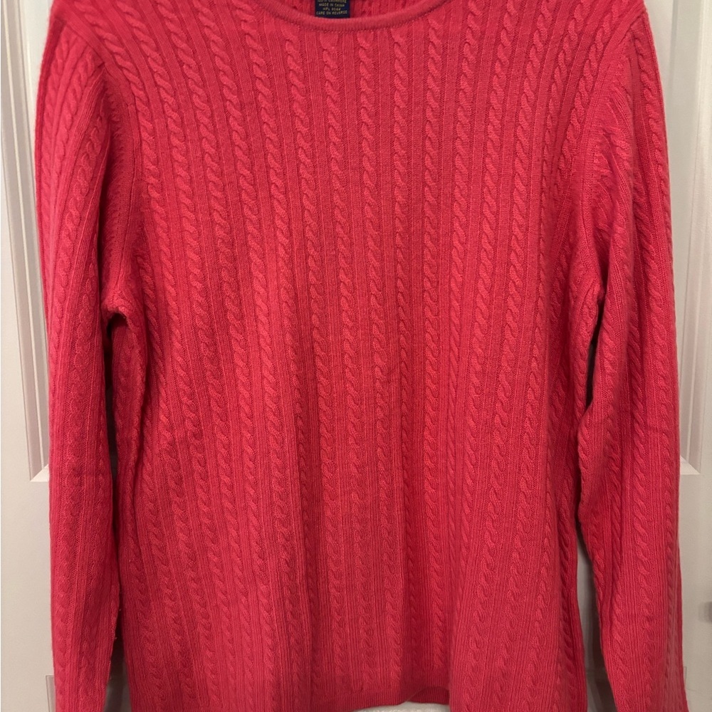 Charter Club 100% Cashmere cable knit pink sweater size S - Picture 2 of 9